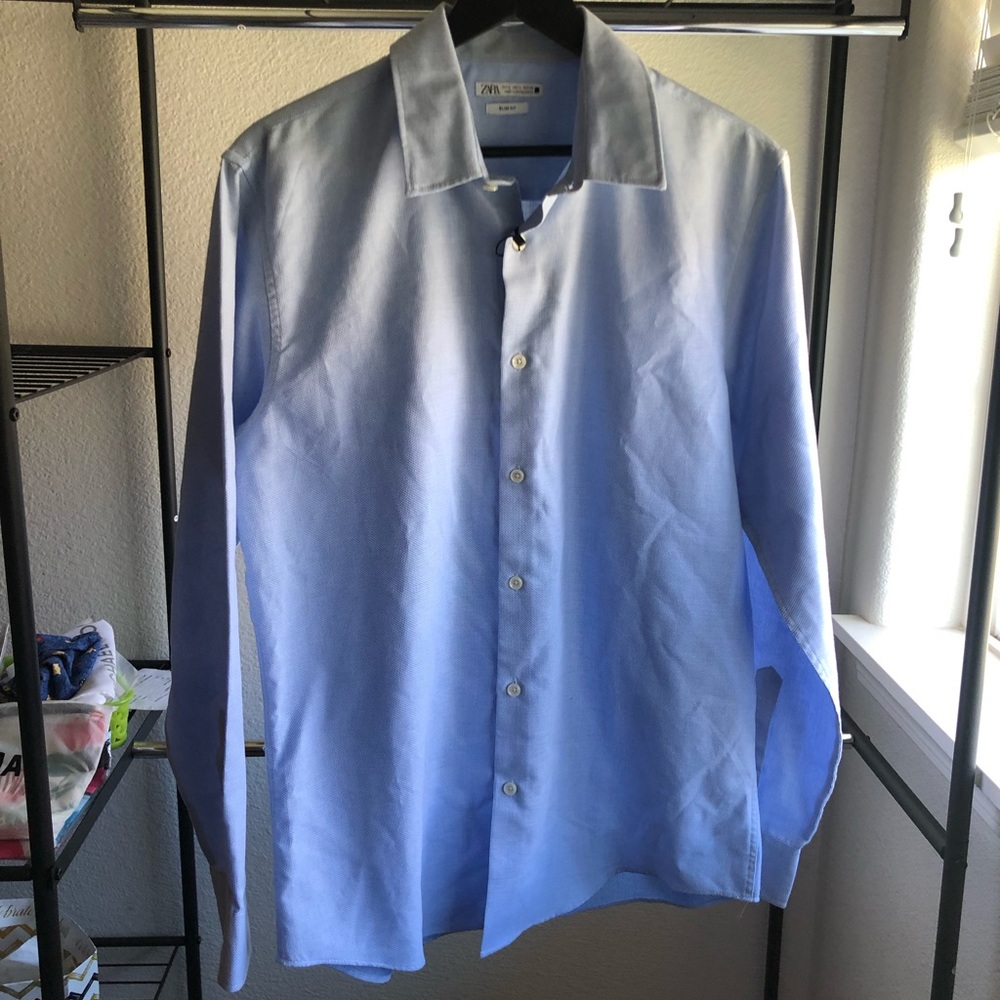 Zara Easy Care Textured shirt size L